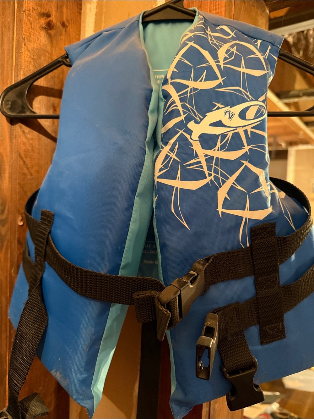 Youth Blue Life Vest with White Graphic - Unbranded